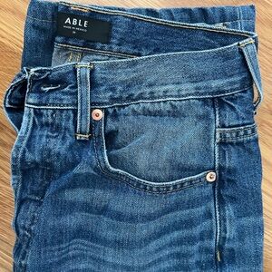 ABLE boyfriend jeans, button fly, 25” inseam